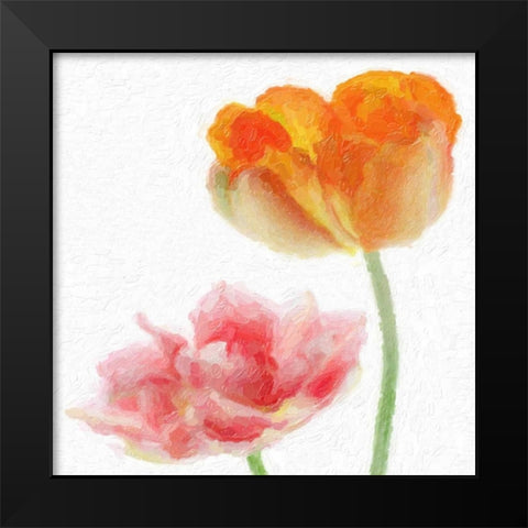 FLORAL PAIR Black Modern Wood Framed Art Print by Greene, Taylor