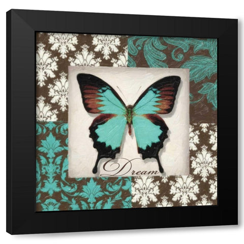 DREAM BUTTERFLY Black Modern Wood Framed Art Print with Double Matting by Greene, Taylor