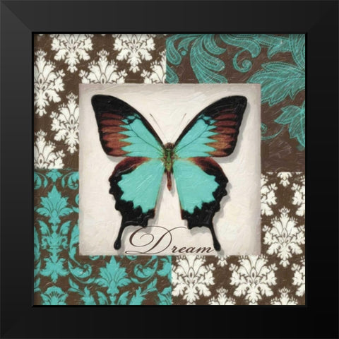DREAM BUTTERFLY Black Modern Wood Framed Art Print by Greene, Taylor