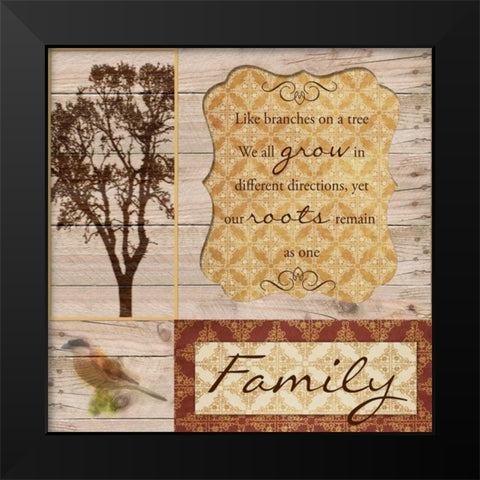 Family Tree Black Modern Wood Framed Art Print by Greene, Taylor