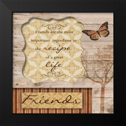 Friends Are The Best Black Modern Wood Framed Art Print by Greene, Taylor