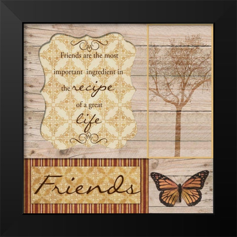 FRIENDS ARE THE BEST Black Modern Wood Framed Art Print by Greene, Taylor