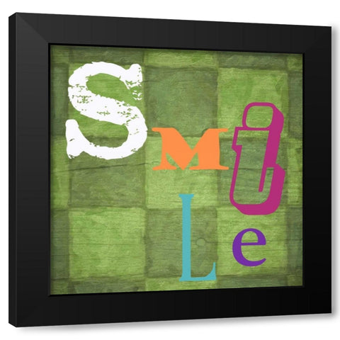 Smile Black Modern Wood Framed Art Print by Greene, Taylor