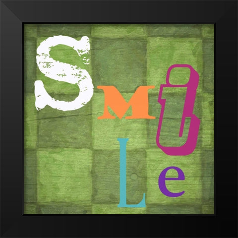 Smile Black Modern Wood Framed Art Print by Greene, Taylor
