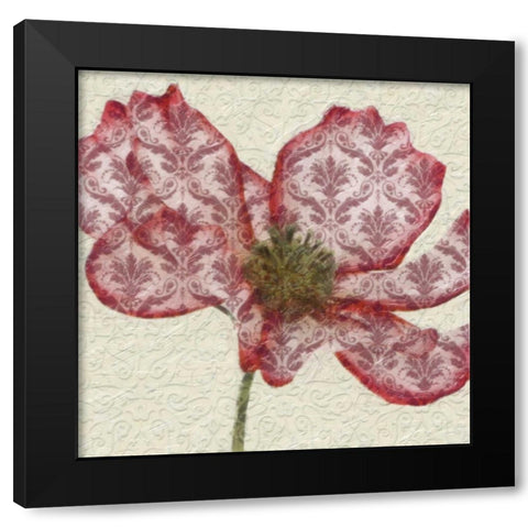 PATTEREND RED PETALS I Black Modern Wood Framed Art Print by Greene, Taylor