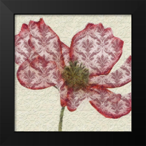 PATTEREND RED PETALS I Black Modern Wood Framed Art Print by Greene, Taylor