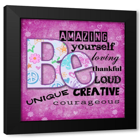 Be You Black Modern Wood Framed Art Print with Double Matting by Greene, Taylor
