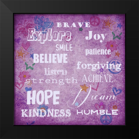 Humble Brave Black Modern Wood Framed Art Print by Greene, Taylor