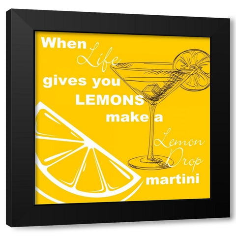 Lemon Drop Black Modern Wood Framed Art Print with Double Matting by Greene, Taylor