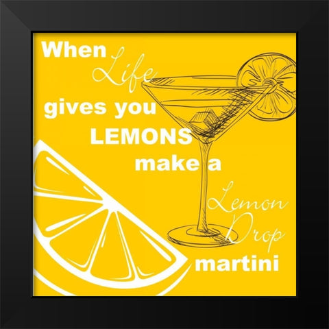 Lemon Drop Black Modern Wood Framed Art Print by Greene, Taylor