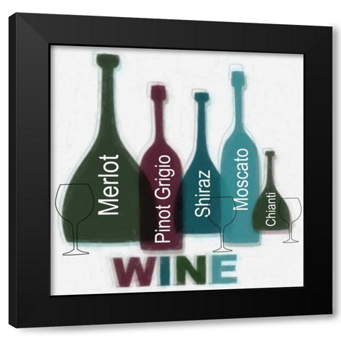 WINE B Black Modern Wood Framed Art Print with Double Matting by Greene, Taylor
