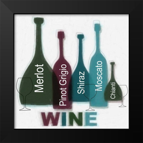 WINE B Black Modern Wood Framed Art Print by Greene, Taylor