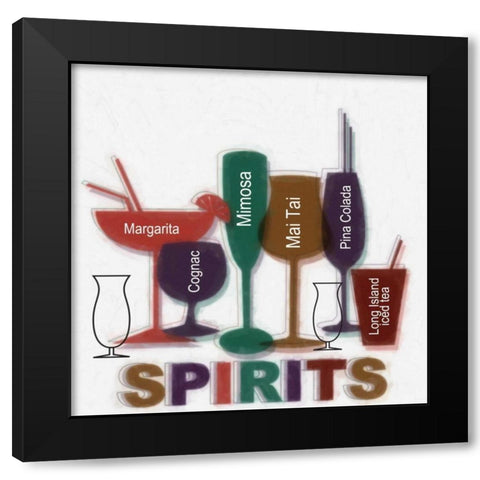 SPIRITS Black Modern Wood Framed Art Print with Double Matting by Greene, Taylor