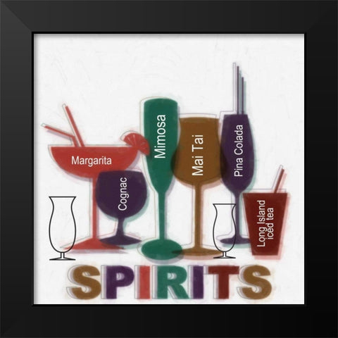 SPIRITS Black Modern Wood Framed Art Print by Greene, Taylor