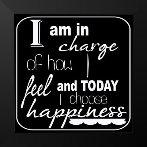 Happiness Black Modern Wood Framed Art Print by Greene, Taylor