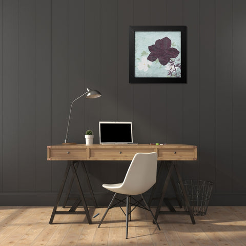Floral Bird Triptych Black Modern Wood Framed Art Print by Greene, Taylor