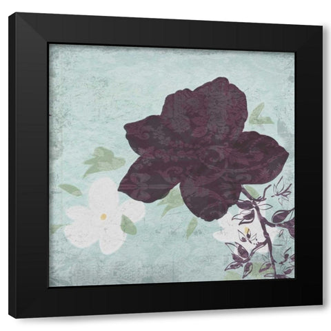 Floral Bird Triptych Black Modern Wood Framed Art Print with Double Matting by Greene, Taylor