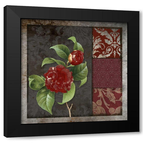 MOODY FLORAL II Black Modern Wood Framed Art Print with Double Matting by Greene, Taylor