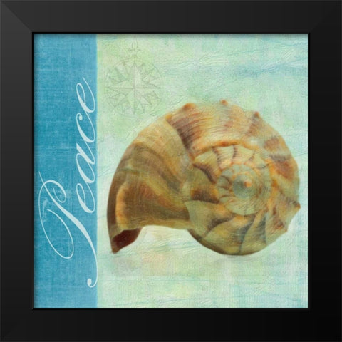 PEACE SHELL Black Modern Wood Framed Art Print by Greene, Taylor