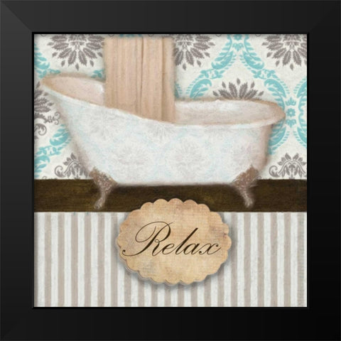 RELAX TUB Black Modern Wood Framed Art Print by Greene, Taylor