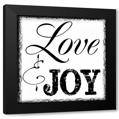 LOVE AND JOY Black Modern Wood Framed Art Print with Double Matting by Greene, Taylor