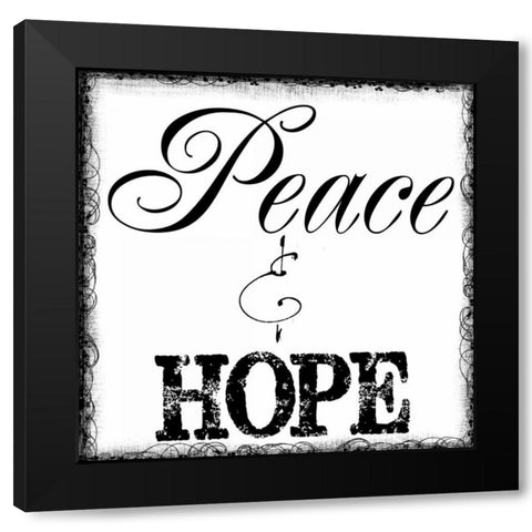 PEACE AND HOPE Black Modern Wood Framed Art Print with Double Matting by Greene, Taylor