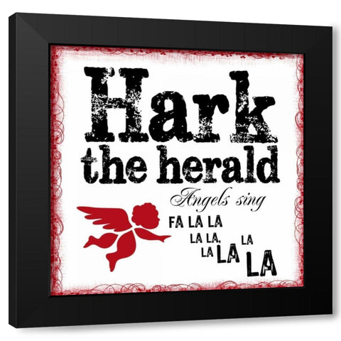 HARK THE HERALD Black Modern Wood Framed Art Print with Double Matting by Greene, Taylor