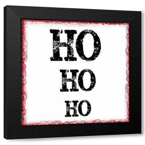 HO HO HO Black Modern Wood Framed Art Print with Double Matting by Greene, Taylor