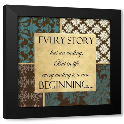 Every Story A Black Modern Wood Framed Art Print by Greene, Taylor