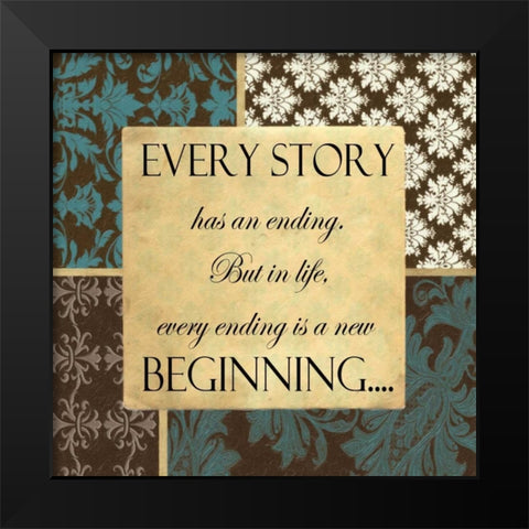 Every Story A Black Modern Wood Framed Art Print by Greene, Taylor