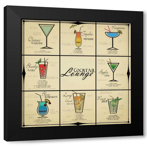 Cocktail Lounge Black Modern Wood Framed Art Print with Double Matting by Greene, Taylor
