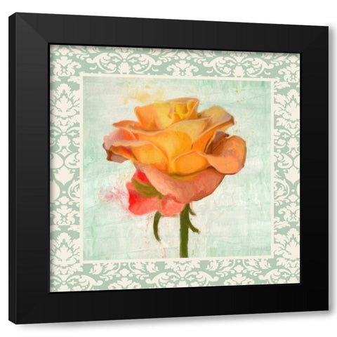 DAMASK ROSE II Black Modern Wood Framed Art Print by Greene, Taylor