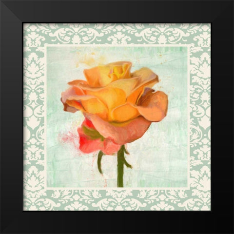 DAMASK ROSE II Black Modern Wood Framed Art Print by Greene, Taylor