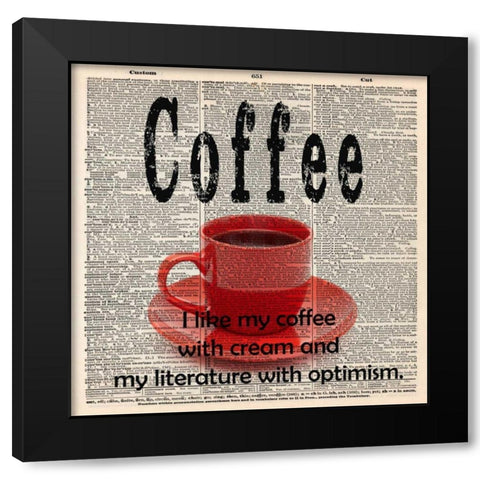 COFFEE CUP Black Modern Wood Framed Art Print with Double Matting by Greene, Taylor