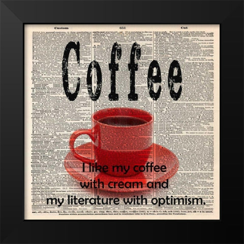 COFFEE CUP Black Modern Wood Framed Art Print by Greene, Taylor