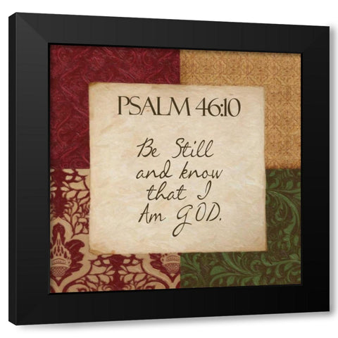 Psalm 46 A Black Modern Wood Framed Art Print with Double Matting by Greene, Taylor