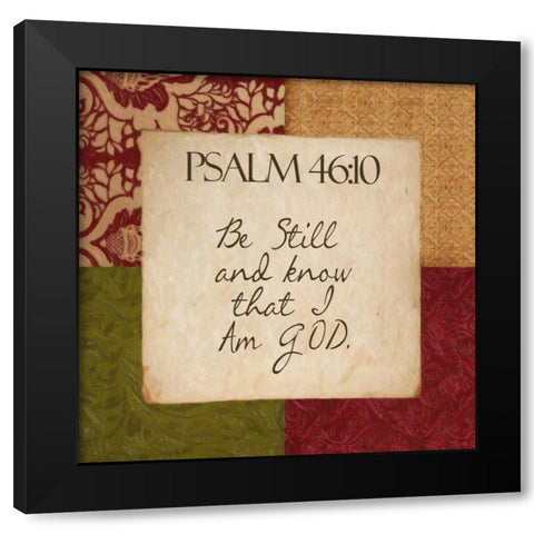 Psalm 46 Black Modern Wood Framed Art Print with Double Matting by Greene, Taylor