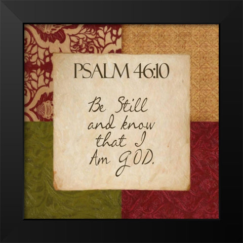 Psalm 46 Black Modern Wood Framed Art Print by Greene, Taylor