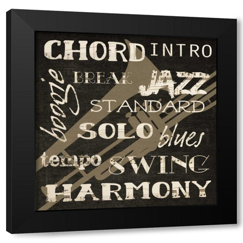 HARMONY SILHOUETTE Black Modern Wood Framed Art Print with Double Matting by Greene, Taylor