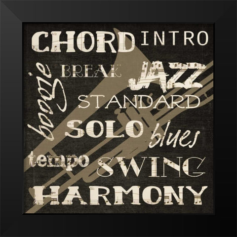 HARMONY SILHOUETTE Black Modern Wood Framed Art Print by Greene, Taylor