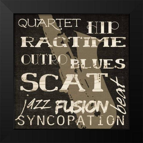 RAGTIME SILHOUETTE Black Modern Wood Framed Art Print by Greene, Taylor
