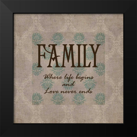 FAMILY Black Modern Wood Framed Art Print by Greene, Taylor