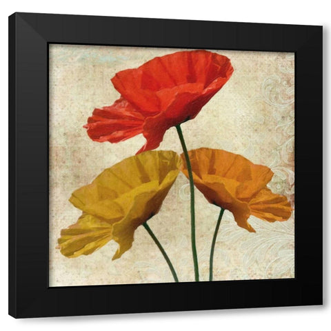 POPPY II Black Modern Wood Framed Art Print with Double Matting by Greene, Taylor