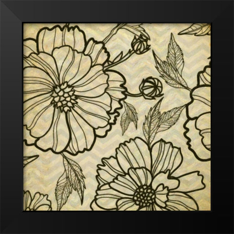 Floral Pattern I Black Modern Wood Framed Art Print by Greene, Taylor