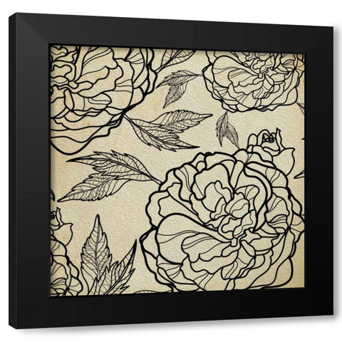 Floral Pattern II Black Modern Wood Framed Art Print with Double Matting by Greene, Taylor