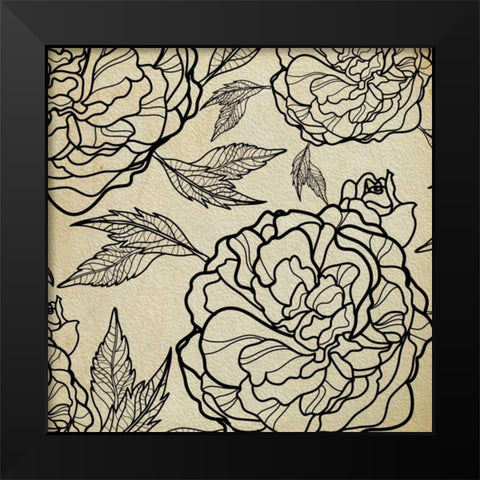Floral Pattern II Black Modern Wood Framed Art Print by Greene, Taylor