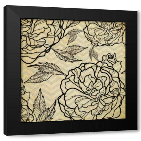 Floral Pattern II Black Modern Wood Framed Art Print with Double Matting by Greene, Taylor