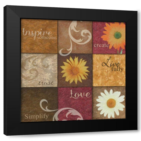 Spice 9 Patch Black Modern Wood Framed Art Print with Double Matting by Greene, Taylor