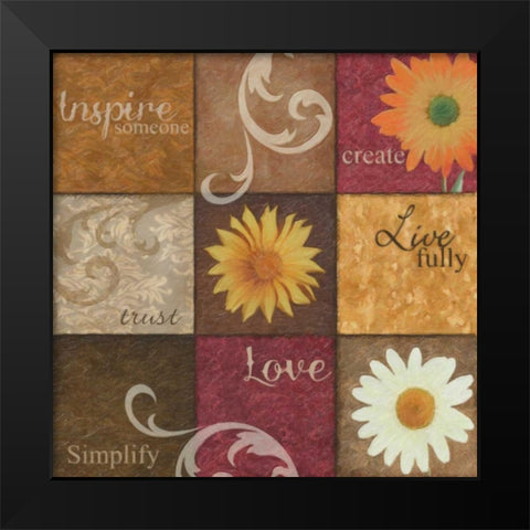 Spice 9 Patch Black Modern Wood Framed Art Print by Greene, Taylor