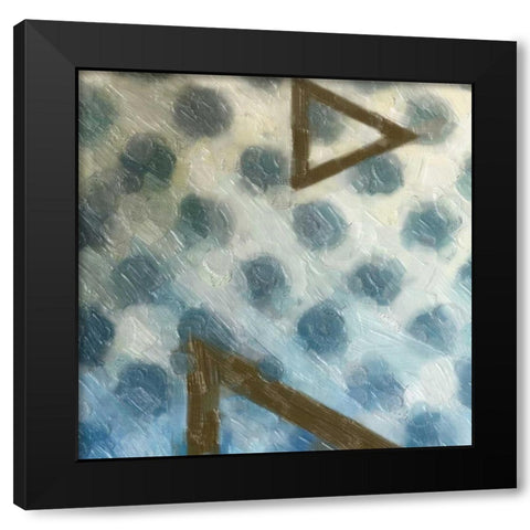 ABSTRACT TRIAD I Black Modern Wood Framed Art Print by Greene, Taylor